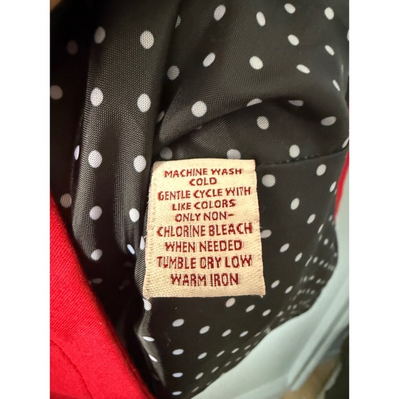 New JM Collection Red Double Breasted Belted Trench Coat Lined Size Large Cotton - Picture 3 of 15